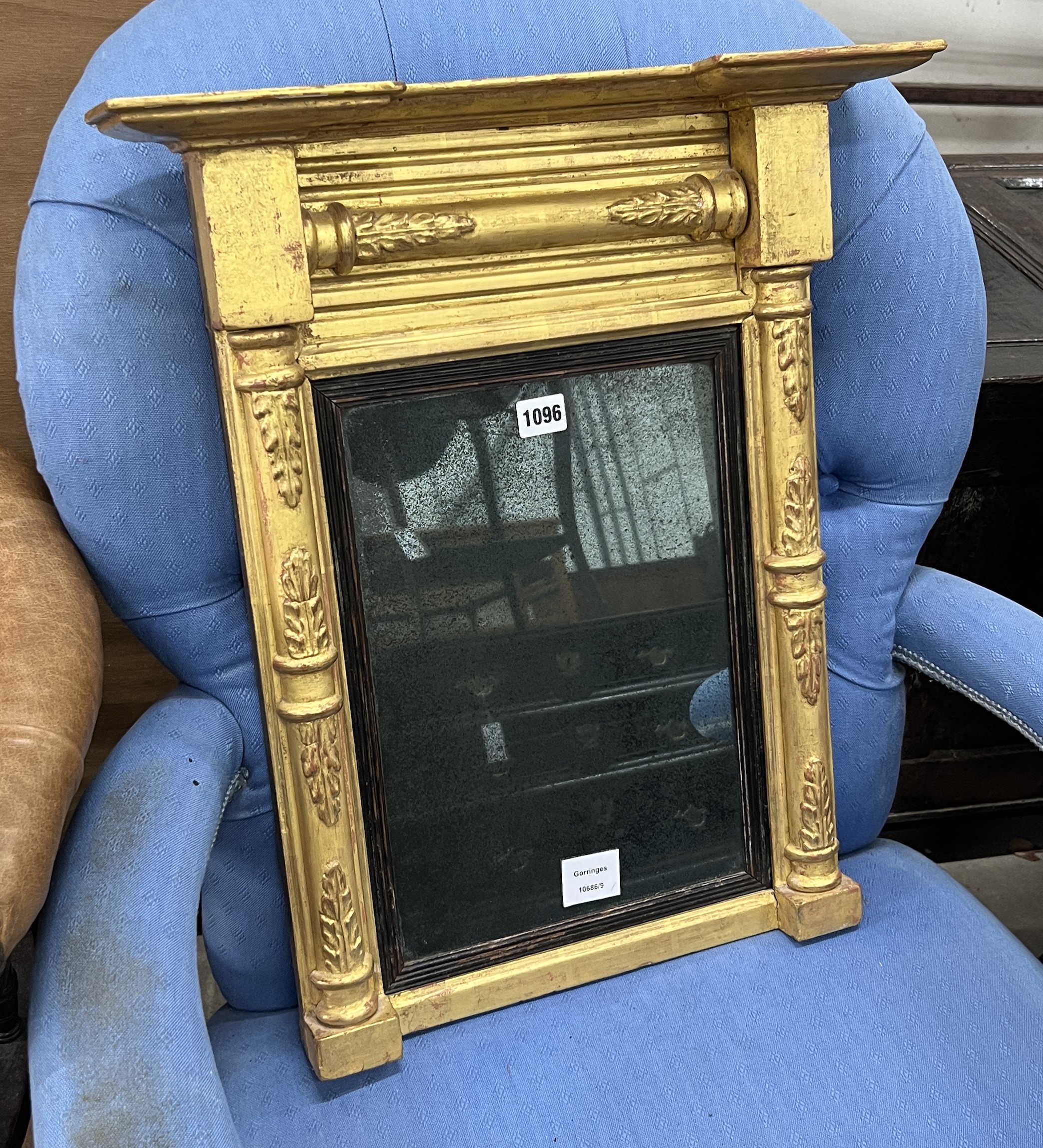 A Regency giltwood and composition pier glass, width 47cm, height 56cm